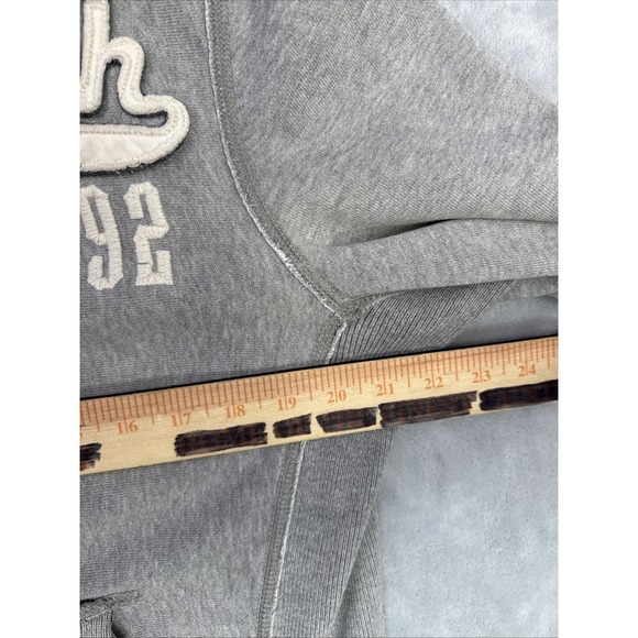 Abercrombie & Fitch Muscle Hoodie Sz L Vintage Y2K Heavyweight Distressed Zip Up - Picture 8 of 13
